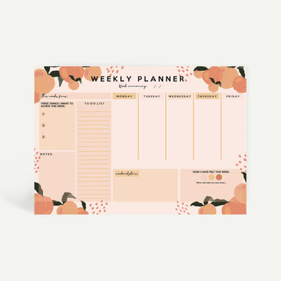 Brew Norfolk Weekly Planner Pad with Peach Design A4