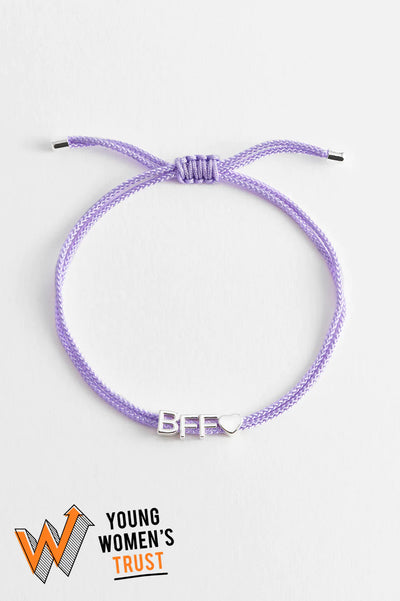 Estella Bartlett Bff Heart Bracelet On Lilac Cord
