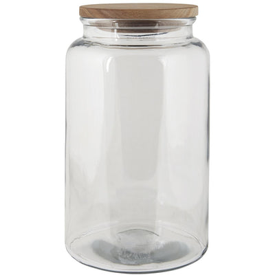 Light Gray Glass Jar With Wooden Lid Large Norfolking Around