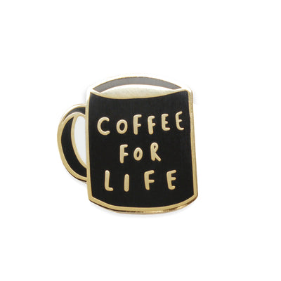 Dark Slate Gray Coffee For Life Enamel Pin Old English Company