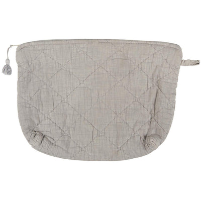 Dark Gray Quilted Toiletries Bag - Ash Grey Norfolking Around