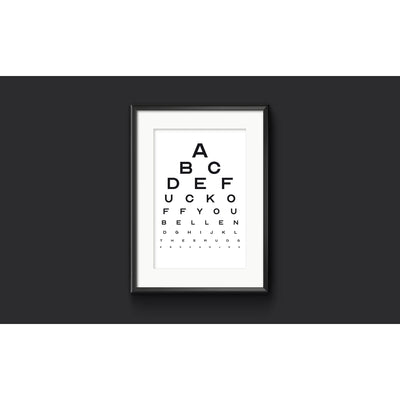ABCDEFUCKOFF Eye chart print
