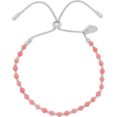 Gray Amelia Bracelet - Silver - Coral Agate Estella Bartlett