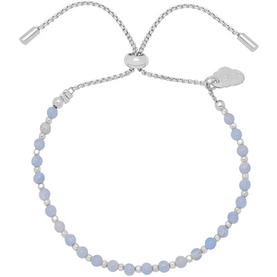 Gray Amelia Bracelet - Silver - Blue Lace Agate Estella Bartlett