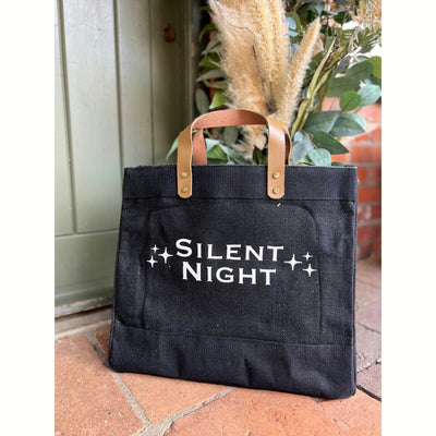 Dark Slate Gray Silent Night Luxury Jute Bag Norfolking Around