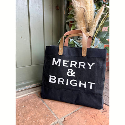 Tan Merry & Bright Jute Bag Norfolking Around