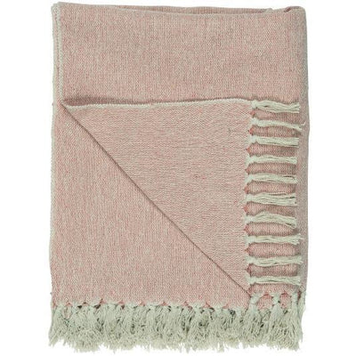Norfolking Around Cotton Throw - faded rose