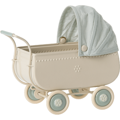 Maileg Pram, Micro - Blue