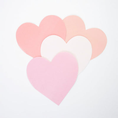 Meri Meri Pink Tone Small Heart Napkins 