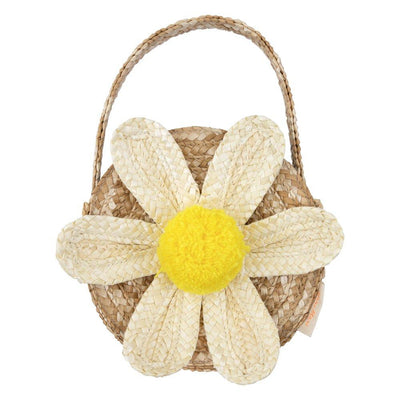 Meri Meri White Daisy Straw Bag