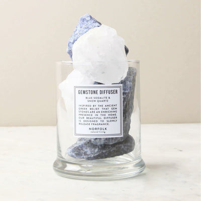 Norfolk Natural Living Blue Sodalite and Snow Quartz - Gemstone Diffuser