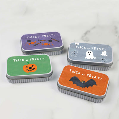 Light Gray Halloween Trick or Treat Tins -Cotton Twist Cotton Twist