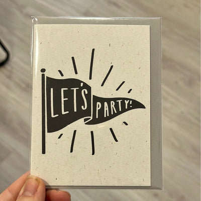 Dark Gray Let’s Party Flag Small Card Old English Company
