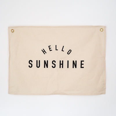 Kitty Makes Hello Sunshine Wall Flag