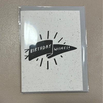 Dark Gray Birthday Wishes Flag Small Card Old English Company
